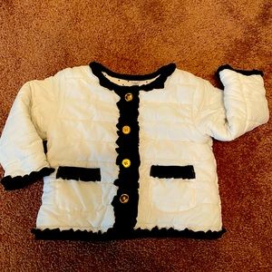 Adorable baby girl white & Black Jacket